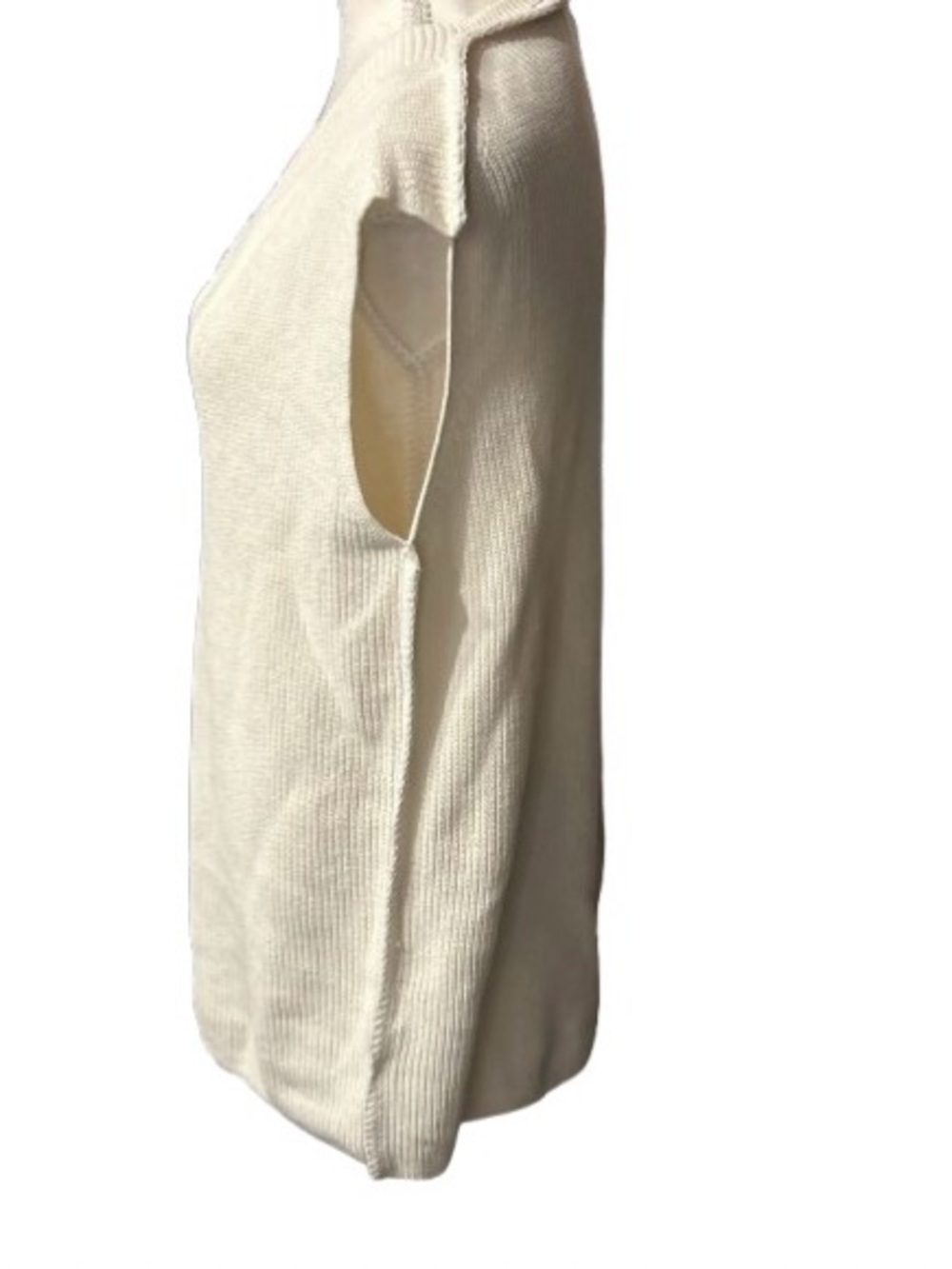 Oversized Cream Sweater Tank COS Ribbed Knit V-Neck Designer Extra Small Cotton